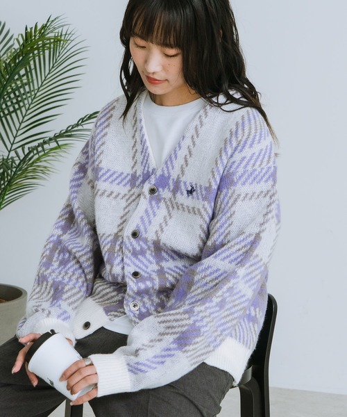 BEVERLY HILLS POLO CLUB(ビバリーヒルズポロクラブ)の「【BEVERLY HILLS POLO CLUB/ビバリーヒルズポロクラブ】ワンポイント刺繍 モヘアタッチ ニットカーディガン(カーディガン/ボレロ・レディース・アイボリー/ブルー/ピンク/グレー/ブラウン/ダークブラウン・MEDIUM)」の17枚目の写真