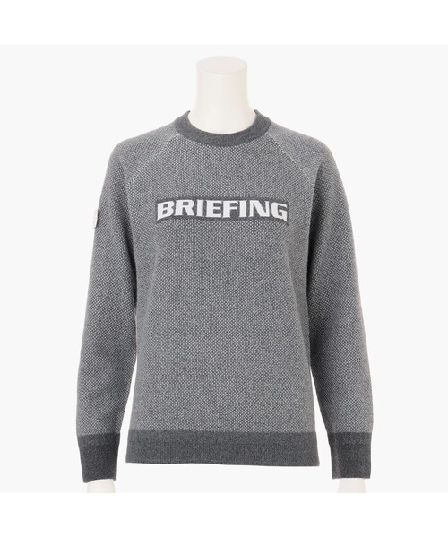 BRIEFING（ブリーフィング）の「【BRIEFING GOLF／ブリーフィングゴルフ】WS BIRDS EYE LOGO CREWNECK KNIT（ニット/セーター・レディース・ネイビー/ホワイト/ブラック/グレー・M/S/L）」の4枚目の写真
