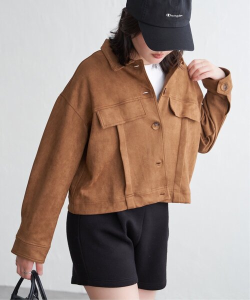 VENCEEXCHANGE（ヴァンスエクスチェンジ）の「カットスェードオーバーシャツ（シャツ/ブラウス・レディース・キャメル/ブラウン/ブラック・FREE）」の9枚目の写真