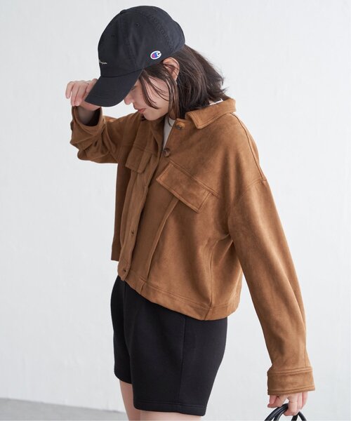 VENCEEXCHANGE（ヴァンスエクスチェンジ）の「カットスェードオーバーシャツ（シャツ/ブラウス・レディース・キャメル/ブラウン/ブラック・FREE）」の7枚目の写真