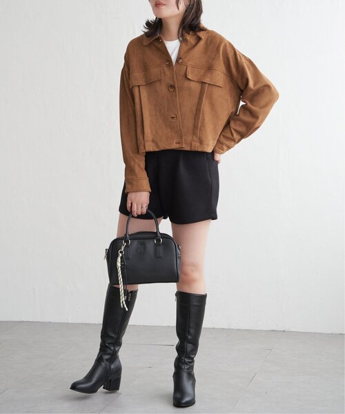 VENCEEXCHANGE（ヴァンスエクスチェンジ）の「カットスェードオーバーシャツ（シャツ/ブラウス・レディース・キャメル/ブラウン/ブラック・FREE）」の10枚目の写真