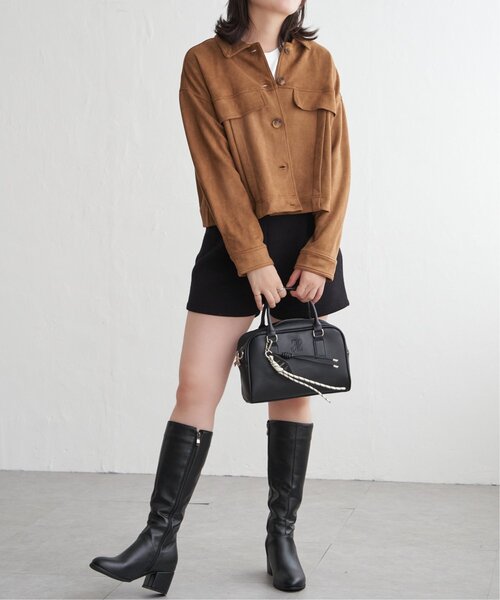 VENCEEXCHANGE（ヴァンスエクスチェンジ）の「カットスェードオーバーシャツ（シャツ/ブラウス・レディース・キャメル/ブラウン/ブラック・FREE）」の8枚目の写真