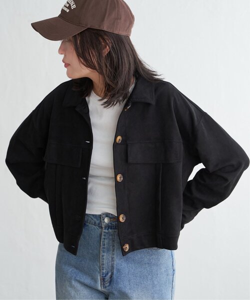 VENCEEXCHANGE（ヴァンスエクスチェンジ）の「カットスェードオーバーシャツ（シャツ/ブラウス・レディース・キャメル/ブラウン/ブラック・FREE）」の12枚目の写真