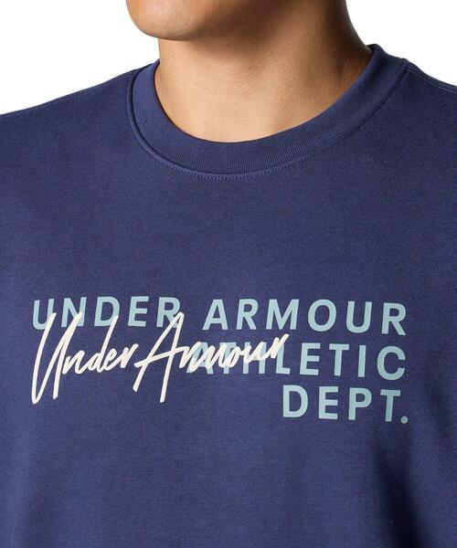 UNDER ARMOUR(アンダーアーマー)の「UAエッセンシャル テリー ノベルティ クルー(ライフスタイル/メンズ)(スウェット・メンズ・ネイビー×ホワイト・S/XL/2XL/3XL/M/L)」の4枚目の写真