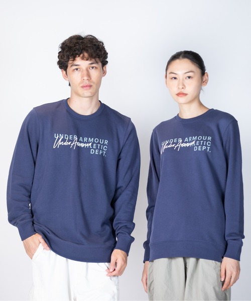 UNDER ARMOUR(アンダーアーマー)の「UAエッセンシャル テリー ノベルティ クルー(ライフスタイル/メンズ)(スウェット・メンズ・ネイビー×ホワイト・S/XL/2XL/3XL/M/L)」の1枚目の写真