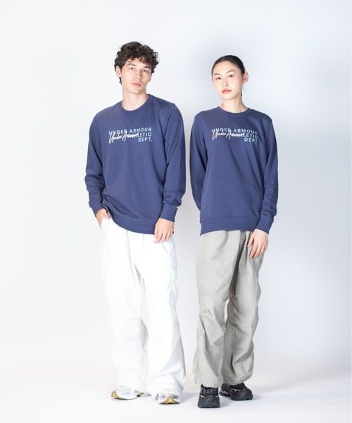 UNDER ARMOUR(アンダーアーマー)の「UAエッセンシャル テリー ノベルティ クルー(ライフスタイル/メンズ)(スウェット・メンズ・ネイビー×ホワイト・S/XL/2XL/3XL/M/L)」の6枚目の写真