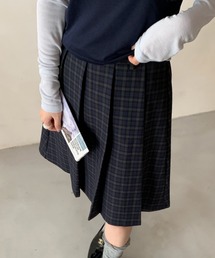 LAC-VERT | チェック柄ミディ丈プリーツスカート(スカート)