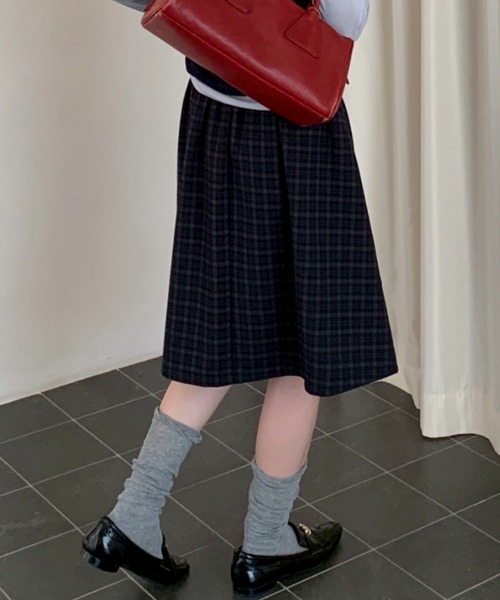 セール】チェック柄ミディ丈プリーツスカート（スカート）｜LAC