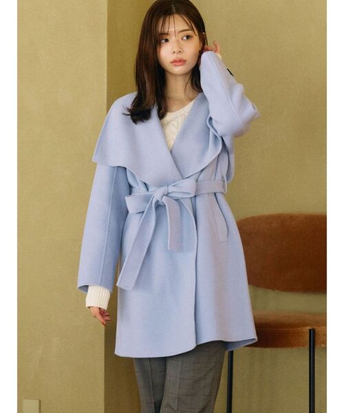 TONAL（トーナル）の「リバービッグカラーミディコート（その他アウター・レディース・ベージュ/モカ/ライトブルー・SMALL/MEDIUM）」の12枚目の写真