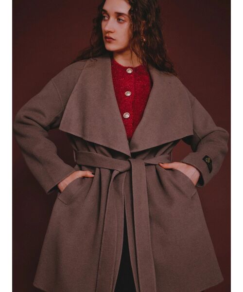 TONAL（トーナル）の「リバービッグカラーミディコート（その他アウター・レディース・ベージュ/モカ/ライトブルー・SMALL/MEDIUM）」の14枚目の写真