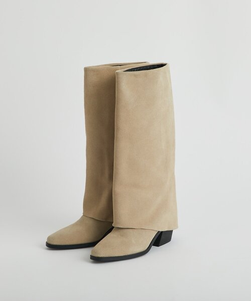 La boutique BonBon（ラブティックボンボン）の「【レメ】スエードカバードロングブーツ（ブーツ・レディース・ベージュ・39/36/37/38）」の10枚目の写真