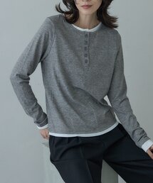 GALLEST（ギャレスト）の「バイカラーヘンリーネックレイヤーカットソー（Tシャツ/カットソー・レディース）」