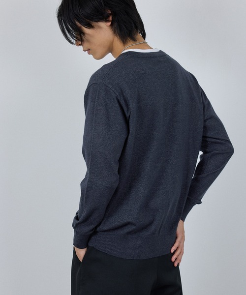 NAVY(ネイビー)の「NAVY 素肌ニットVネックカーディガン(カーディガン/ボレロ・メンズ・ネイビー/チャコールグレー・S/M/L/XL)」の5枚目の写真