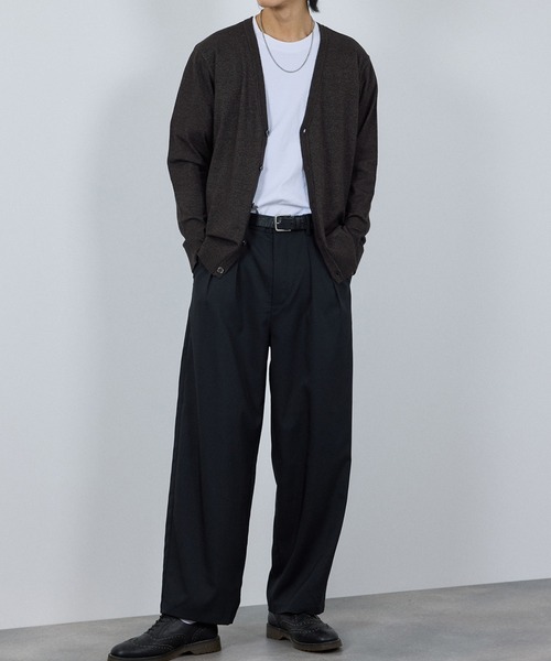 NAVY(ネイビー)の「NAVY 素肌ニットVネックカーディガン(カーディガン/ボレロ・メンズ・ネイビー/チャコールグレー・S/M/L/XL)」の9枚目の写真