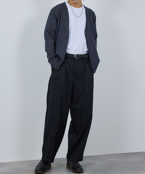 NAVY(ネイビー)の「NAVY 素肌ニットVネックカーディガン(カーディガン/ボレロ・メンズ・ネイビー/チャコールグレー・S/M/L/XL)」の6枚目の写真