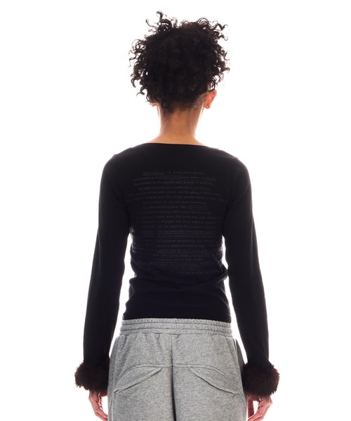 BEEDEN(ビーデン)の「POINT FUR PRINT LONG SLEEVE TEE(Tシャツ/カットソー・レディース・ブラック/パープル・FREE)」の10枚目の写真