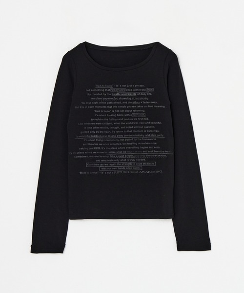 BEEDEN(ビーデン)の「POINT FUR PRINT LONG SLEEVE TEE(Tシャツ/カットソー・レディース・ブラック/パープル・FREE)」の7枚目の写真