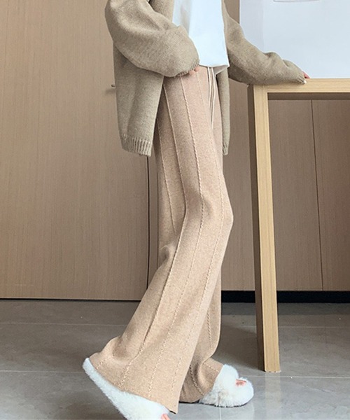 L LABEL(エルラベル)の「ラインデザインニットパンツ(その他パンツ・レディース・ベージュ/ホワイト/ブラック・FREE)」の12枚目の写真