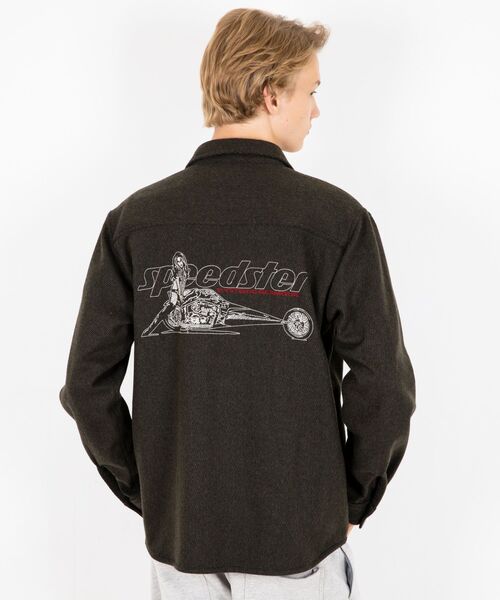 HYSTERIC GLAMOUR（ヒステリックグラマー）の「SPEEDSTER刺繍 CPOシャツ（シャツ/ブラウス・メンズ・ブラック/グリーン/グレー・SMALL/MEDIUM/LARGE/X-LARGE）」の7枚目の写真