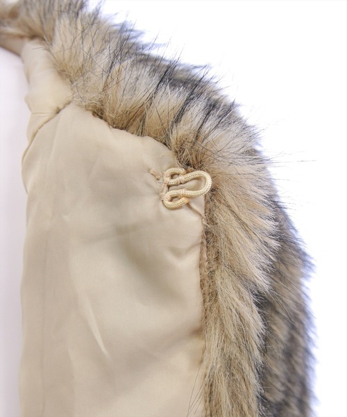 clear（クリア）の「ミックスファージャケット［大人 カジュアル 着回し力抜群］（その他アウター・レディース・チャコールグレー/ベージュ・F）」の13枚目の写真