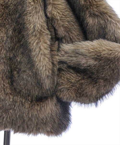 clear（クリア）の「ミックスファージャケット［大人 カジュアル 着回し力抜群］（その他アウター・レディース・チャコールグレー/ベージュ・F）」の15枚目の写真