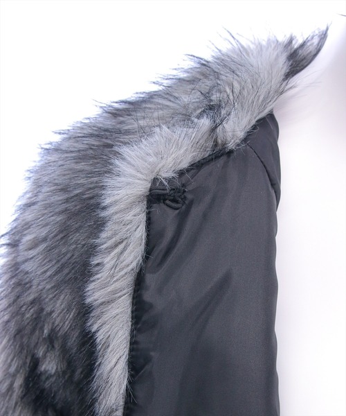 clear（クリア）の「ミックスファージャケット［大人 カジュアル 着回し力抜群］（その他アウター・レディース・チャコールグレー/ベージュ・F）」の18枚目の写真