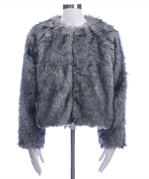 clear（クリア）の「ミックスファージャケット［大人 カジュアル 着回し力抜群］（その他アウター・レディース・チャコールグレー/ベージュ・F）」の19枚目の写真