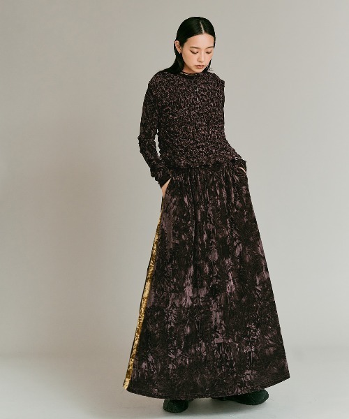 W:Huku（フーク）の「クラッシュ ベロア シャーリング トップス / Crash Velvet Shearling Tops（Tシャツ/カットソー・レディース・ブラック/ライトベージュ/ネイビー/ブラウン/ライトグレー・FREE）」の10枚目の写真