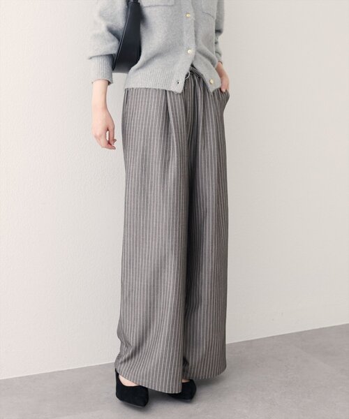 natural couture(ナチュラルクチュール)の「イージーウエストワイドパンツ(その他パンツ・レディース・ブラウン/その他1/ブラック・LARGE/MEDIUM)」の3枚目の写真