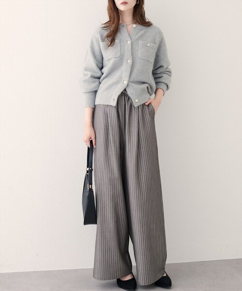 natural couture(ナチュラルクチュール)の「イージーウエストワイドパンツ(その他パンツ・レディース・ブラウン/その他1/ブラック・LARGE/MEDIUM)」の4枚目の写真