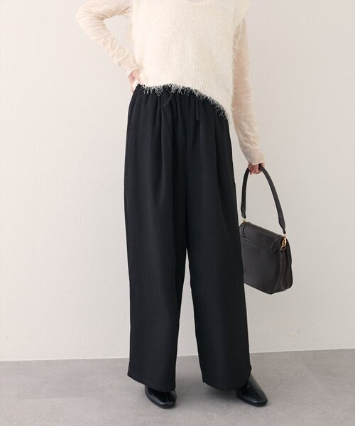 natural couture(ナチュラルクチュール)の「イージーウエストワイドパンツ(その他パンツ・レディース・ブラウン/その他1/ブラック・LARGE/MEDIUM)」の7枚目の写真