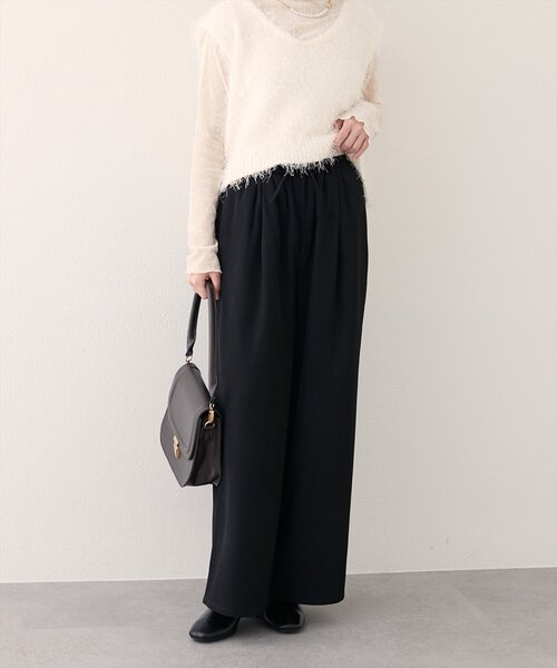 natural couture(ナチュラルクチュール)の「イージーウエストワイドパンツ(その他パンツ・レディース・ブラウン/その他1/ブラック・LARGE/MEDIUM)」の11枚目の写真