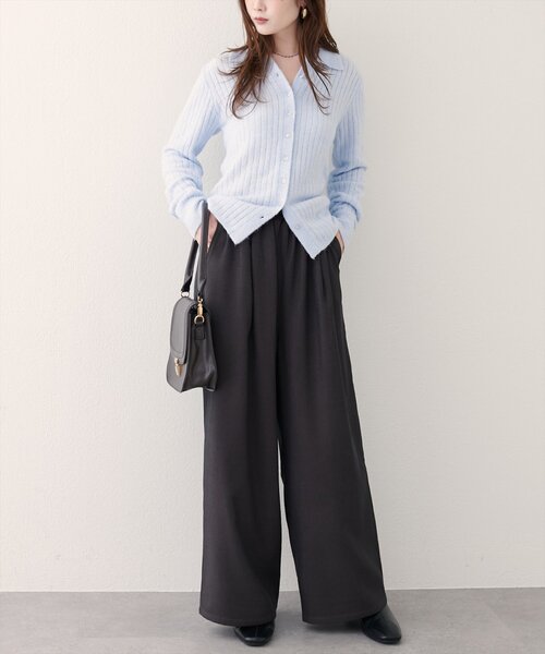 natural couture(ナチュラルクチュール)の「イージーウエストワイドパンツ(その他パンツ・レディース・ブラウン/その他1/ブラック・LARGE/MEDIUM)」の20枚目の写真