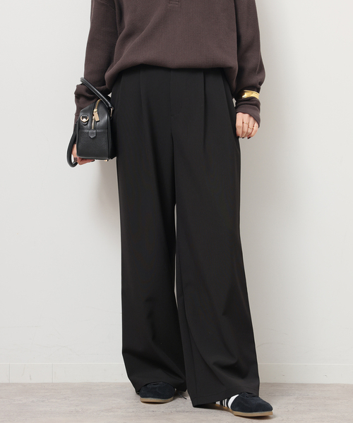 セール】エターンドルクロス2タックワイドパンツ（スラックス