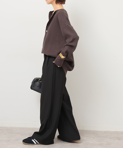 セール】エターンドルクロス2タックワイドパンツ（スラックス