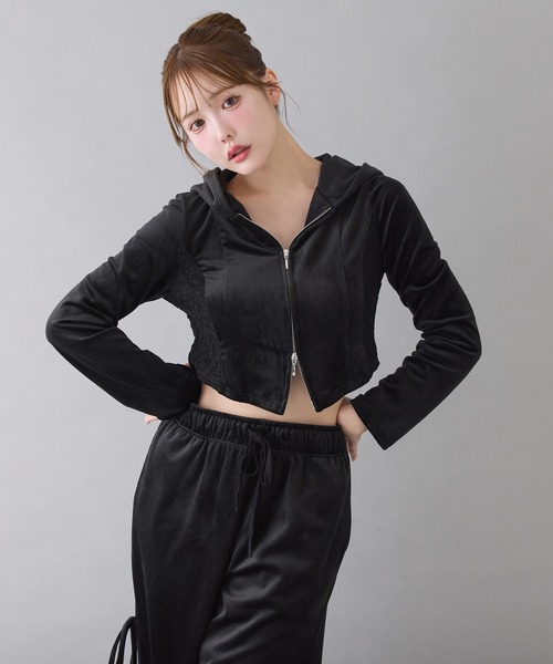 セットで着れる】サイドレースパーカー（パーカー）｜one after