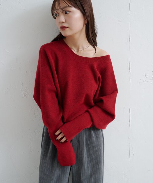 4色展開/2WAY】メランジロングリブニット（ニット/セーター）｜Kastane