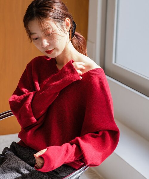 セール】【4色展開/2WAY】メランジロングリブニット（ニット/セーター