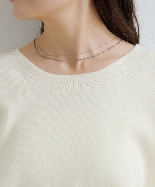 Kastane（カスタネ）の「【4色展開/2WAY】メランジロングリブニット（ニット/セーター・レディース・アイボリー/ブラック/ブラウン/レッド・FREE）」の6枚目の写真