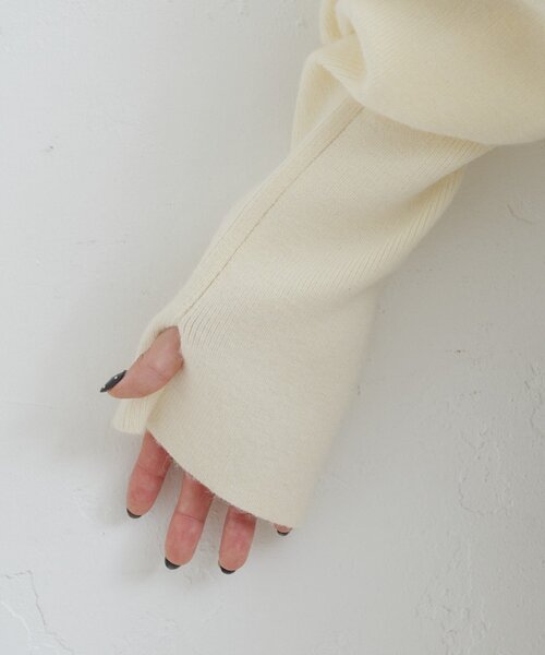 Kastane（カスタネ）の「【4色展開/2WAY】メランジロングリブニット（ニット/セーター・レディース・アイボリー/ブラック/ブラウン/レッド・FREE）」の7枚目の写真