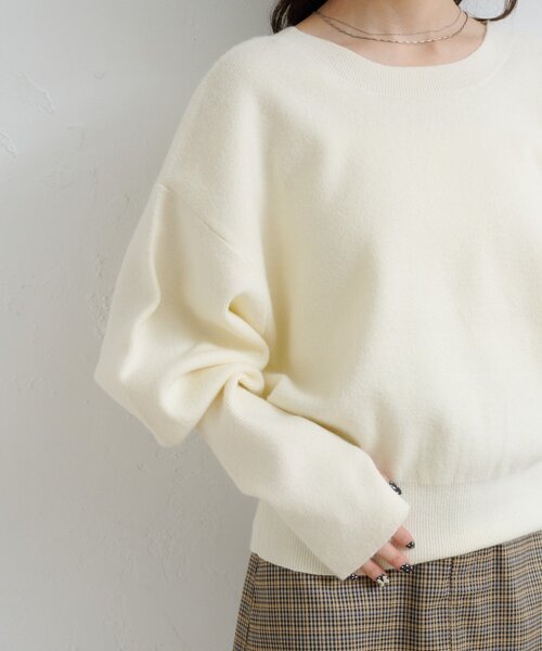 Kastane（カスタネ）の「【4色展開/2WAY】メランジロングリブニット（ニット/セーター・レディース・アイボリー/ブラック/ブラウン/レッド・FREE）」の8枚目の写真