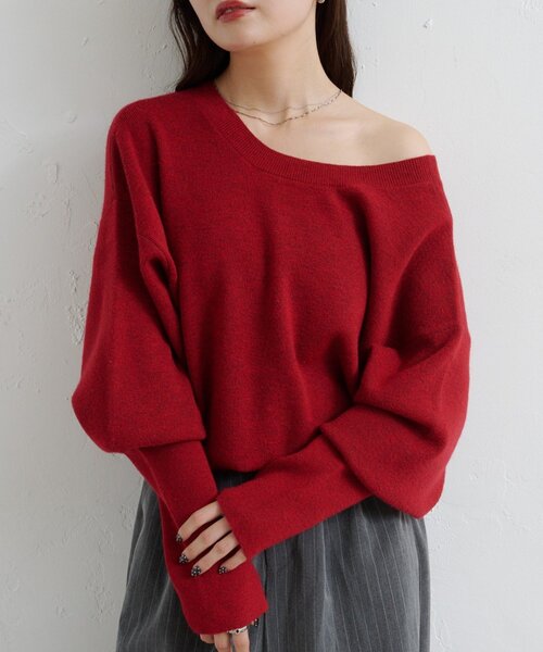 4色展開/2WAY】メランジロングリブニット（ニット/セーター）｜Kastane