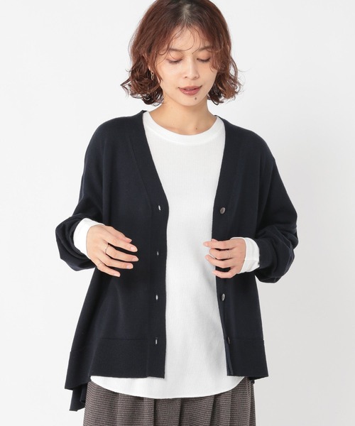 studio CLIP（スタディオクリップ）の「シアーリブロングスリーブTシャツ[プラスサイズあり]（Tシャツ/カットソー・レディース・オフホワイト/ブラック/ライトグレー・FREE/ﾌﾘｰ(L)）」の4枚目の写真