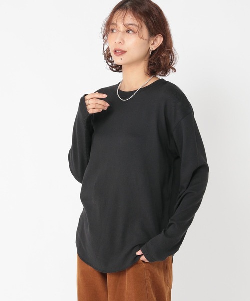 シアーリブロングスリーブTシャツ[プラスサイズあり]（Tシャツ