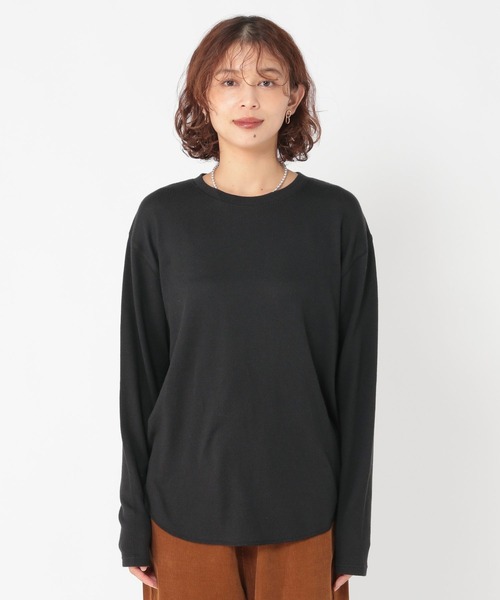 シアーリブロングスリーブTシャツ[プラスサイズあり]（Tシャツ