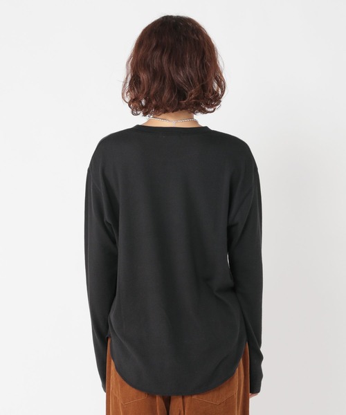 studio CLIP（スタディオクリップ）の「シアーリブロングスリーブTシャツ[プラスサイズあり]（Tシャツ/カットソー・レディース・オフホワイト/ブラック/ライトグレー・FREE/ﾌﾘｰ(L)）」の18枚目の写真