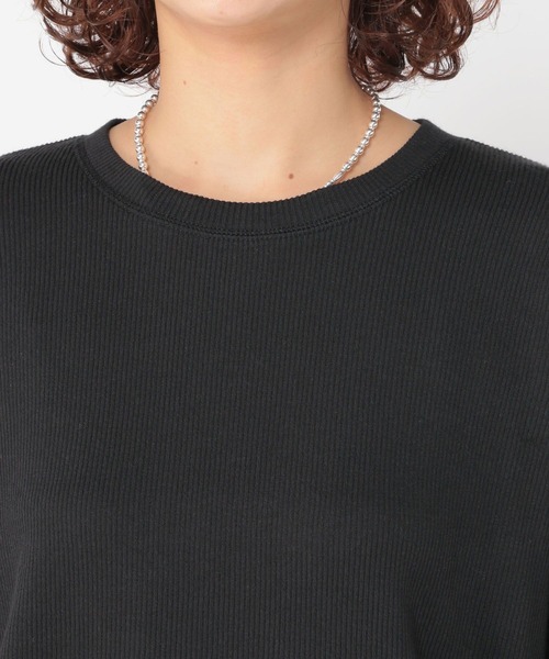 studio CLIP（スタディオクリップ）の「シアーリブロングスリーブTシャツ[プラスサイズあり]（Tシャツ/カットソー・レディース・オフホワイト/ブラック/ライトグレー・FREE/ﾌﾘｰ(L)）」の19枚目の写真