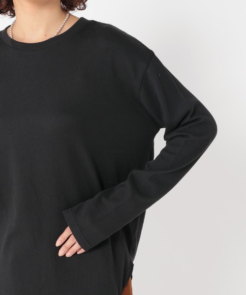 studio CLIP（スタディオクリップ）の「シアーリブロングスリーブTシャツ[プラスサイズあり]（Tシャツ/カットソー・レディース・オフホワイト/ブラック/ライトグレー・FREE/ﾌﾘｰ(L)）」の20枚目の写真