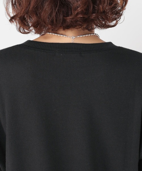 studio CLIP（スタディオクリップ）の「シアーリブロングスリーブTシャツ[プラスサイズあり]（Tシャツ/カットソー・レディース・オフホワイト/ブラック/ライトグレー・FREE/ﾌﾘｰ(L)）」の22枚目の写真