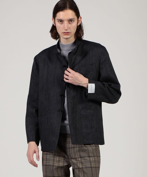 Caruso(カルーゾ)の「【別注】CARUSO リネンウール フォレスティエールジャケット(ブルゾン・メンズ・ブラック・48/46)」の2枚目の写真